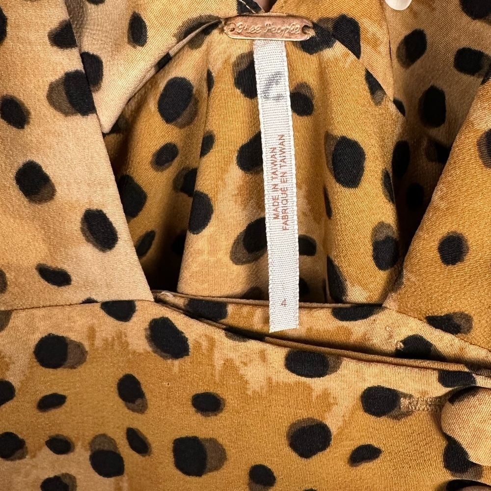 Free People Jayde Leopard Print Boho Maxi Dress‎ Sz 4 - Picture 6 of 9